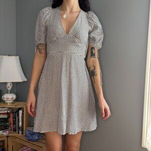 🤍 Polka Dot H&M Puff Sleeve Mini Dress 🤍
